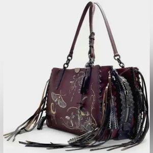 Coach X Chelsea Champlain Tattoo Moth Skull Satchel PLUM purple Dreamer